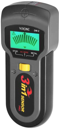 Virone DM-2 3-in-1 Wand Detektor für Metall, Holz Stud, AC-Drähte, 19-50mm Erkennung, Auto-Kalibrierung