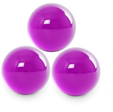 3-Pack of 1 1/2 in. 38mm Colorful Acrylic Contact Juggling Balls +/-0.005, 1.5 Multicolor Acrylic Plastic Resin Ball Set (Purple)