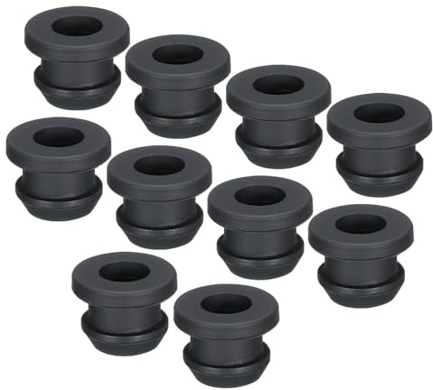 sourcing map 30Pcs Snap Rubber Grommet Plug Mount Dia 8.5mm ID 6mm Seal Anti-Scratch for Electrical Box Cable Pipe Black