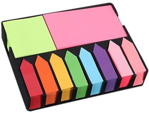 2000 Pezzi di Note adesive Tabs, Marca Pagina Adesiva, Segnalibri Adesivi,Set di Note adesive con marcatore di Pagina e Scatola di imballaggio in PU Adatto per Ufficio, Scuola o Posto di Lavoro
