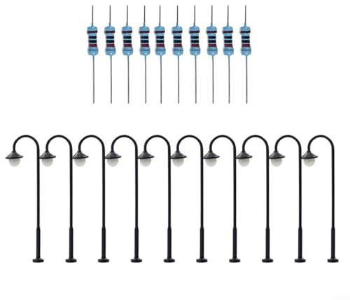 HEIBTENY 10Stück Modelleisenbahn Lichter Metall Landschaft Spur N/HO 1:160 Maßstab Licht Layout Lampen & Beleuchtung Für Gaslaterne Gartenlampen Parklaternen, H360B0PCP6GK6BK4JG5AYU