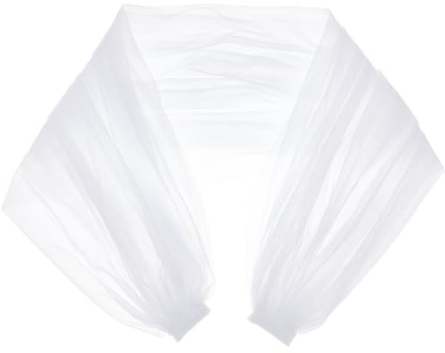 BENECREAT Abnehmbarer Tüllschal, 90cm Weiße Spitze Brautkleider Tüllärmel Durchsichtige Puffärmel Umhänge Überzug Accessoire Für Hochzeit, Kostüm, Formelle Party Abschlussball