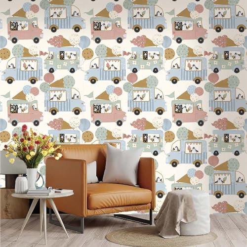 Selbstklebende Tapete Pinguin Brauner Ballon Strukturtapete Wandtattoo Schlafzimmer Tapete Selbstklebend Vliestapete Wallpaper for Living Room Tapeten Wandschutzfolie 45x300cm