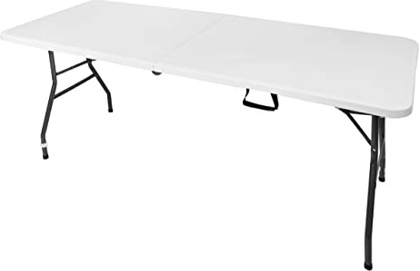 BESTIF Gartentisch klappbar Campingtisch Buffettisch Falttisch mit Tragegriff Stabiler Klapptisch für In- und Outdoor | 180x70x74 cm (Weiß)