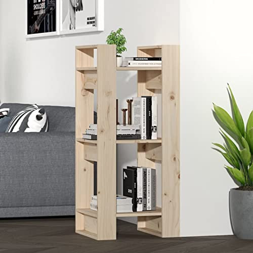 Buzaza Bücherregal/Raumteiler Regal BüCherregal Raumteiler Regal Bookshelf Buchregal 41x35x91 cm Massivholz Kiefer