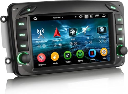 Erisin 8-Core 4GB+64GB Android 16 GPS Navegación Estéreo de Automóvil para Mercedes A/C/G/CLK Clase W209 W203 Viano Vito W463 7 IPS Soporte CarPlay Android Auto DSP Bluetooth 5.0 WiFi Dab+ Canbus OBD