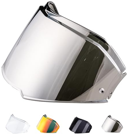 Visiere Casque Moto pour FF900 Valiant 2,Visière de Casque,Visière de Casque de Moto,Accessoires pour Le Casque intégral (Argent chromé)