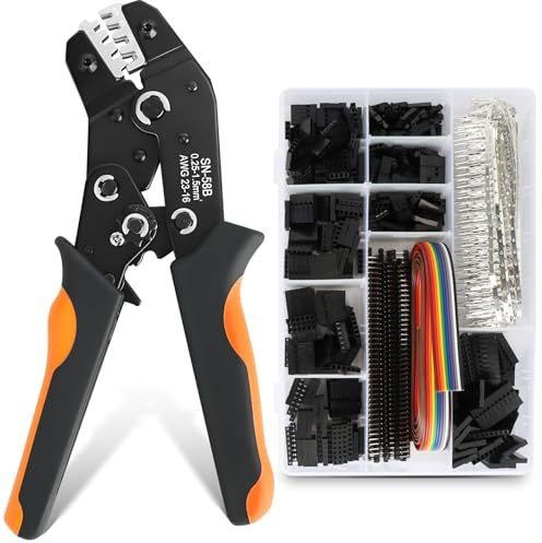 1600PCS Crimp Connector Kit,SN-58B Ratchet Crimping Tool AWG24-16 (0,25-1,5 mm²), 2.54mm Dupont Connectors and Pins para JST Series,KF2510,Dupont,Molex