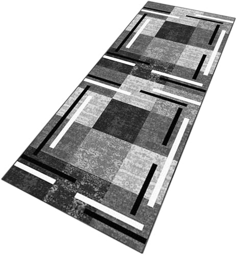 KwuSeug Teppich Läufer Flur Küche rutschfest Waschbar Teppichläufer Vintage Runner Teppich mit Gummirücken Bettvorleger Teppich Runner für Küche Flur Badezimmer Schlafzimmer Waschküche 80 x 150 cm