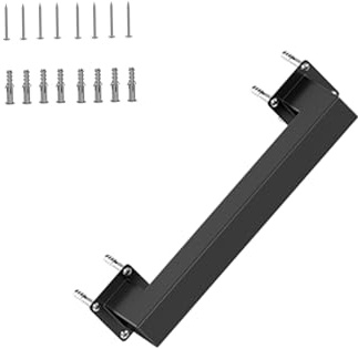 Wrought Iron Stair Railing Black - Square Wall Handrail for Indoor and Outdoor Use, Balcony, Parapet and Stairs, Simple Assembly Kit with Style and Robustness (Black, 30cm/12 inch)