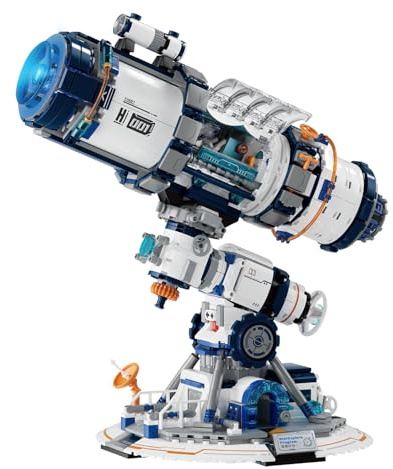 Brihappen Space Telescope Building Set With Light, Astronomical Telescope Collection Toys Model for Room Decor Display, Gifts for Adults Teens Boy Girl Astronomy Enthusiasts（995 Pcs）