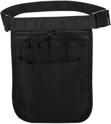 Krankenschwester Tasche, Arbeitstasche Damen Gürteltasche Arbeit, Krankenschwester Gürtel Tasche, Verstellbarer Hüftgurt mit Mehreren Fächern, für Schere Pflegeset (1 schwarz, M)