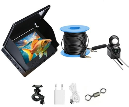 Display subacqueo Fish Finder Display 4,3 pollici IPS con cavo da 30 metri e fotocamera HD grandangolare a 195° per la pesca