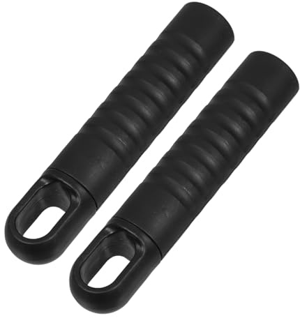 SWOOMEY 2pcs Mop Handle End Cap Replacement Grip Black 25mm Diameter Non-Slip Hanging Hole Broom Rod Accessories for Household Cleaning