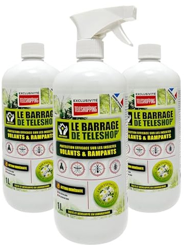 VENTEO - barrage aux insectes teleshopping - interieur & exterieur | Lot de 3 |spray fourmis - multi-insectes | anti pucerons plantes exterieur - barrage aux insectes pour Maison, jardin, piscine.