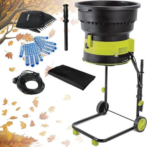 Portable Electric Garden Shredder with Collection Bag and Wheels for Efficient Yard Waste Management