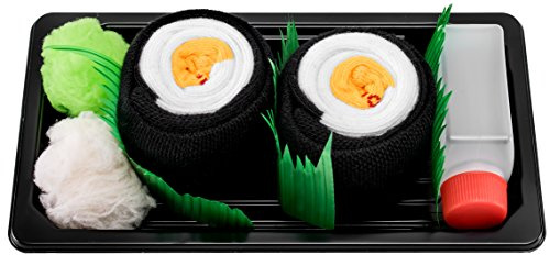 Sushi Socks Box - 1 paire de Sushi CHAUSSETTES en Coton pour Fammes et Hommes, Oshinko Maki, 41/46