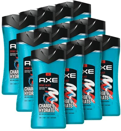 Axe Men Duschgel Sport Blast - 3in1 Körper/Haar/Gesicht - 6er Pack (6 x 400ml)