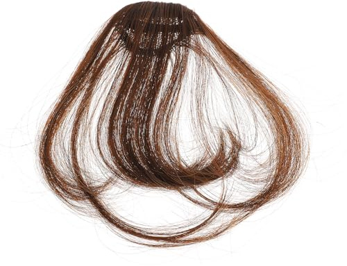Minkissy Clip in Haar Pony Fransen Haarteile Menschenhaarverlängerungen für Mädchen Frauen (Hellbraun)