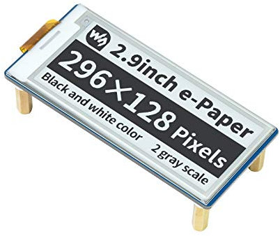 2.9inch E-Ink Display Module 296×128 Pixels Black White Two Color E-Ink Screen epaper for Raspberry Pi Pico Mini Board,Partial Refresh,SPI Interface,Wide Viewing Angle