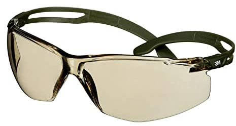 3M SecureFit 500 Gafas de seguridad, montura verde oscuro, recubrimiento antiempañante/antirrayaduras Scotchgard (K y N), lente marrón claro, SF528SGAF-DGR-EU