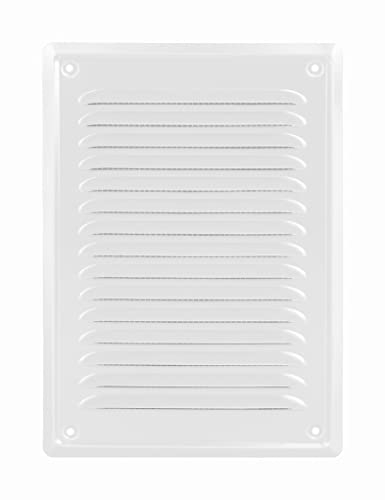 Adgo - Griglia aerazione rettangolare - Griglia ventilazione in acciaio zincato - 16,6x23,5 cm - Griglia di ventilazione con zanzariera - Griglie aerazione - la ventilazione - ripresa aria