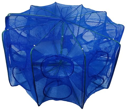 EASY BIG Foldable Bait Trap Fishing Net - Hand Cast Cage for Catching Fish Shrimp Crab Crawfish