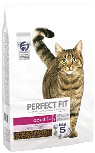 Perfect Fit Adult 1+ – Trockenfutter für erwachsene Katzen ab 1 Jahr – Lachs – Unterstützt die Vitalität – 7 kg