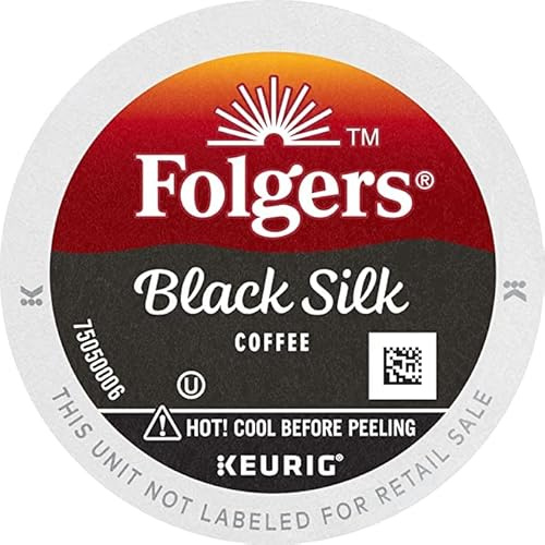 Folgers Black Silk Coffee K-Cup, Single Cup for Keurig Brewers, Dark Roast, 100 Count