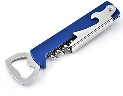 Abrelatas Manual Sacacorchos de Camareros Abrebotellas Cerveza Abrelatas Accesorios Sacacorchos (Color : Blue)