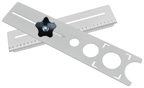 LEEQ Fliesen Winkel Messlineal - Edelstahl Einstellbar Fliesen Lochsucher 25/40/45mm Fliesen Werkzeuglineal Keramikfliesen Locher Locator Lineal Keramik Template Tool für Fliesenleger Loch