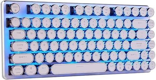 aiqiua Retro Mechanical Keyboard, Vintage Typewriter, LED Backlit, Compact 81 Keys Anti-Ghosting for，Beautiful Appearance, Excellent Performance