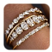 ZHESHY Ring Gold Set Frauen 14 Karat Vergoldete Goldene Ringe Goldring Stapelringe Zirkonia Fingerring Knöchelringe Daumenringe Wasserfest Statement Ring Gold Schmuck Für Damen Mädchen Größe 52-62