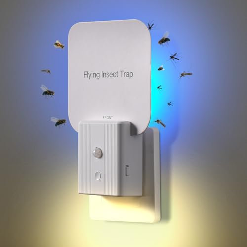 Trampa para moscas para interiores, paquete de 2 en 1, trampa para moscas con luz nocturna automática, trampas para moscas de frutas para interiores, trampa para mosquitos, moscas, moscas de frutas,