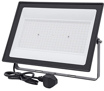 200W LED Strahler Außen Strahler Fluter Superhell 16000LM IP66 Wasserdicht Außenstrahler mit Stecker LED Scheinwerfer Außen 6500K Kaltweiß für Hinterhof Garage Flur Garten