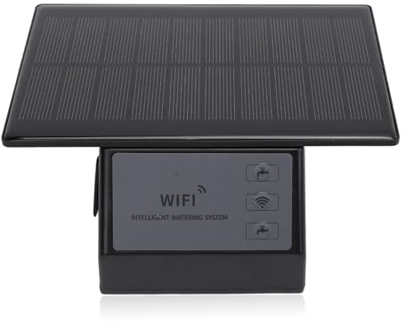SENECESLI di Irrigazione Solare a Goccia, di Irrigazione Automatico con Batteria da 2200 mAh per Piante in Vaso Kit di Irrigazione a Goccia per Balconi, Serra, Wi-Fi e Controllo Tramite