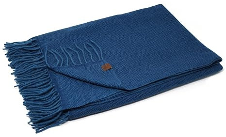 Borges & Scott - Couverture/Plaid 100% Cachemire - Bleu