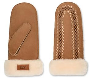 UGG Damen Atherson bestickter Fäustling, Kastanie, Small-Medium