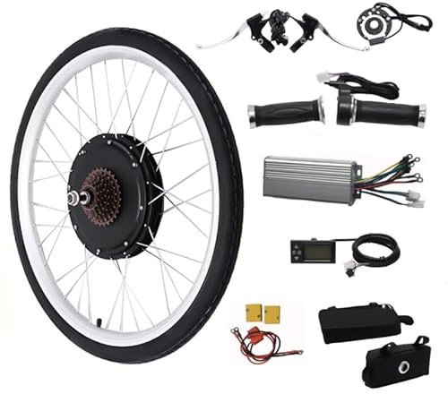 Taozhiyy 26 Zoll 48V/1000W Ebike Umbausatz, Elektro Fahrrad Umbausatz-Kit, E-Bike Hinterrad Umbausatz Kit, Elektrofahrrad Hinterradnabenmotor mit PAS LCD Display, Ebike Conversion-Kits