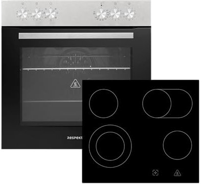 Respekta Kit de cuisinière encastrable HS2201-26 /A/Espace de cuisson de 72 litres / 7 modes de chauffage/Plaque de cuisson en vitrocéramique - 9 niveaux de puissance/Zone à deux circuits
