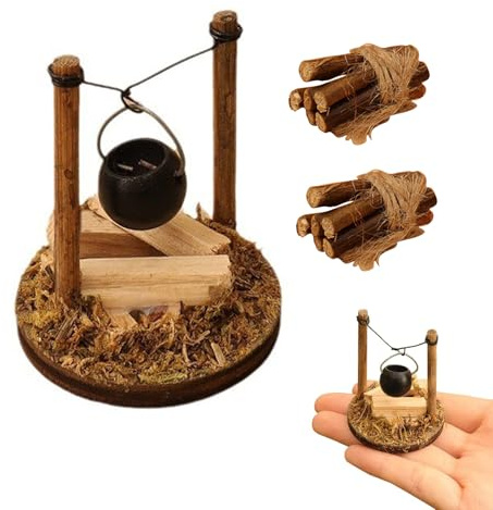 Miniatur Lagerfeuer, Stadtflamme Mini Lagerfeuer Wichtelzubehör