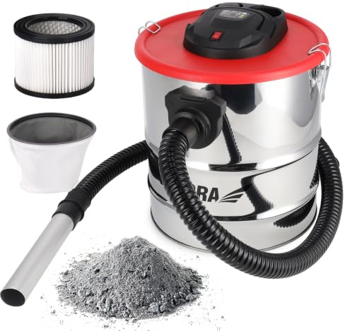 Eldstad dammsugare med HEPA-filter 1200 W, 20 l tank DEDRA DED6593 19 kPa, vikt 5,1 kg, turbin för 26 500 varv/min volymflöde, driftstemperatur upp till 60 ° C.