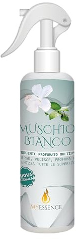 MYESSENCE MUSCHIO BIANCO Sgrassatore Elimina Odori Multiuso | Neutralizza gli Odori e Igienizza le Superfici con le note delicate del Neroli e Gelsomino | 500 ML