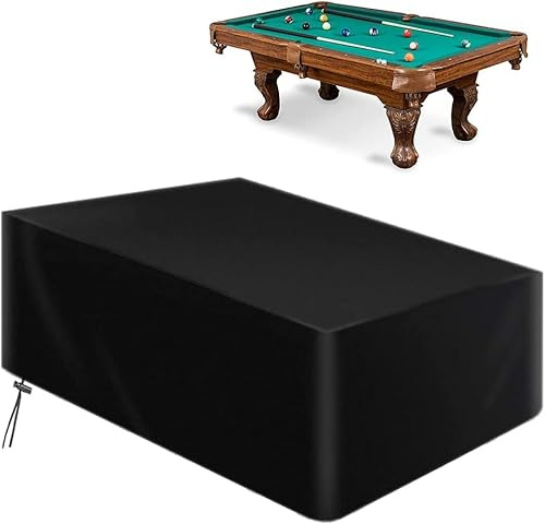 Billiard Pool Table Cover,Waterproof Cover for Pool Table Snooker Billiard Table 8 feet Fitted (8ft:102x53x32in) (Black, 8ft:102 Lx53 Wx32 H)