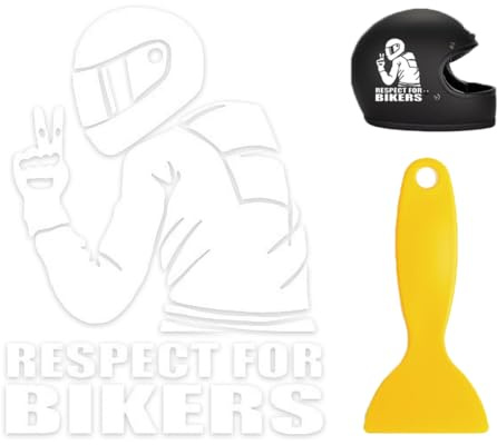 KEQAR 3 autocollants de course avec raclette en plastique pour motards, autocollants réfléchissants et personnalisés et casques pour motos, vélos, décoration (blanc)