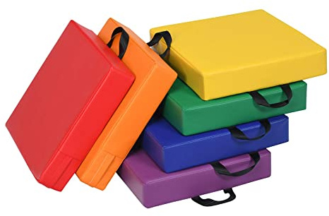 FANTASK Juego de 6 Cojines para niños, Resistentes al Agua y al Desgaste, Cojines de Asiento elevadores con asa para habitación Infantil