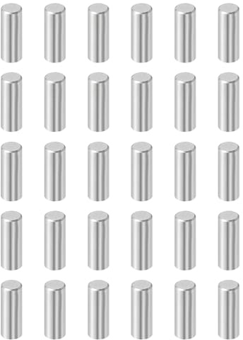 QUARKZMAN Zylinderstifte Rostfrei, 6mm x 16mm Dübelstifte 30 Stück | Spannstift, 304 Edelstahl Metallstifte, Silberton Passstift Bolzen Metall für DIY, Möbel, Bastelprojekte