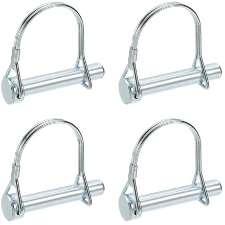 PATIKIL 4Pz Perni Sicurezza Bloccaggio 3/8 x 2,2 (10x55mm) Argento | Perno Di Aggancio Per Rimorchio Filo, Albero Ad Arco, Clip a Molla Semicircolare, per Rimorchi Agricoli Carri da Giardino