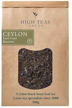 Earl Grey Loose Leaf Tea with Blue Cornflowers | Premium Ceylon Loose Leaf Earl Grey Tea with Natural Bergamot Oil – 500g