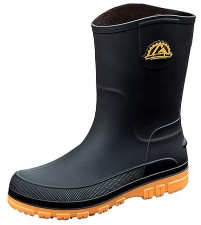 Générique Bottes de pluie pour homme Tige large En caoutchouc Légères randonnée Chaussures trekking travail jardin Imperméables Antidérapantes